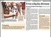 Newspaper clipping: It Was a Dog Day Afternoon — Advertiser News